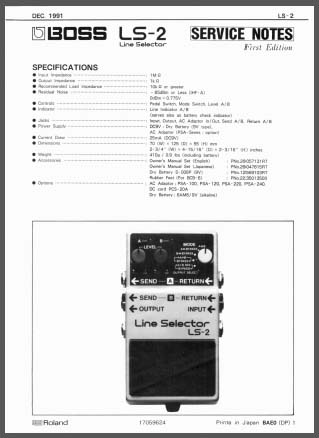 Boss LS-2 Service Notes, Analog Alley Manuals